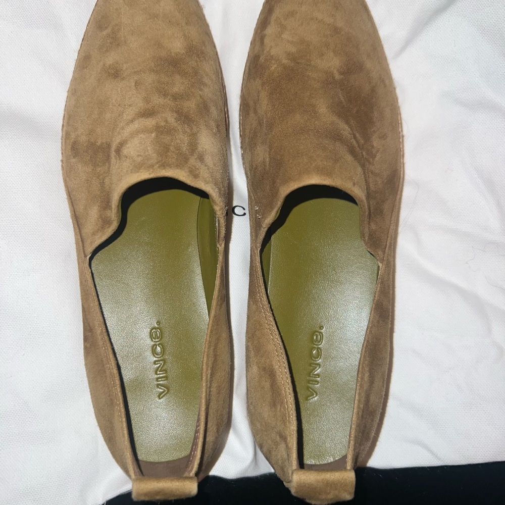 Vince Women Brown Suede Loafers